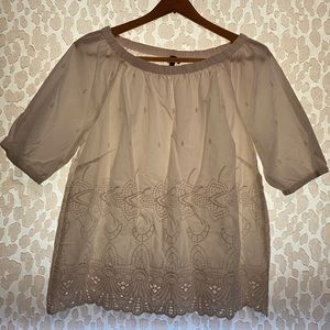 Talbots Off Shoulder Embroidered Top